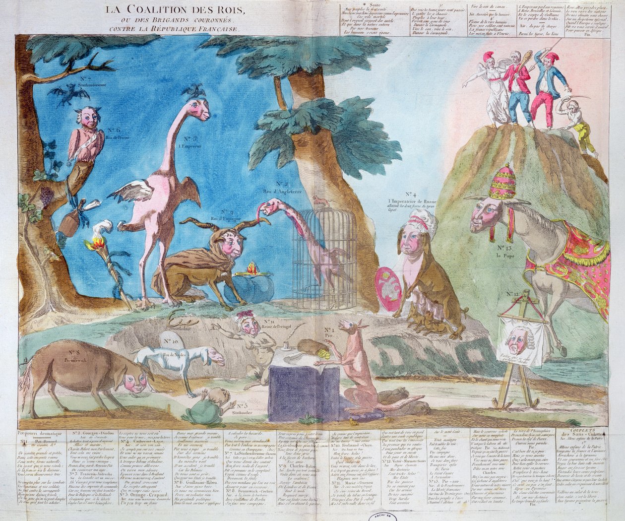 1794年，对阵法兰西共和国的国王联盟或加冕的强盗 作者 法语学校