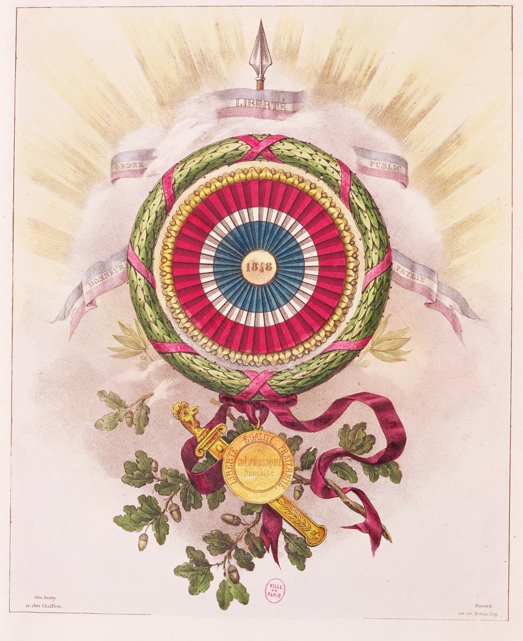 帽徽，1848年的徽章 作者 法语学校