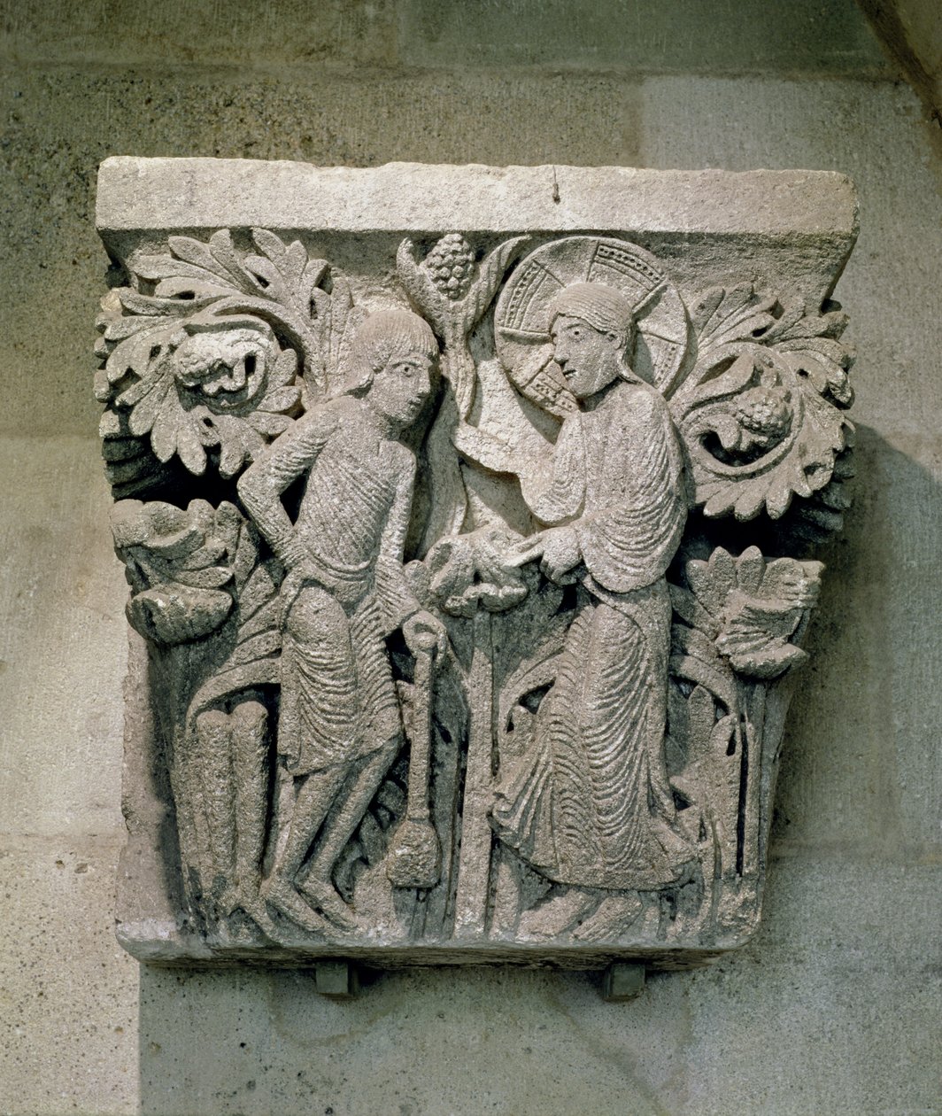 列资本描绘基督和詹姆斯少，c.1125-30（石灰石） 作者 法语学校
