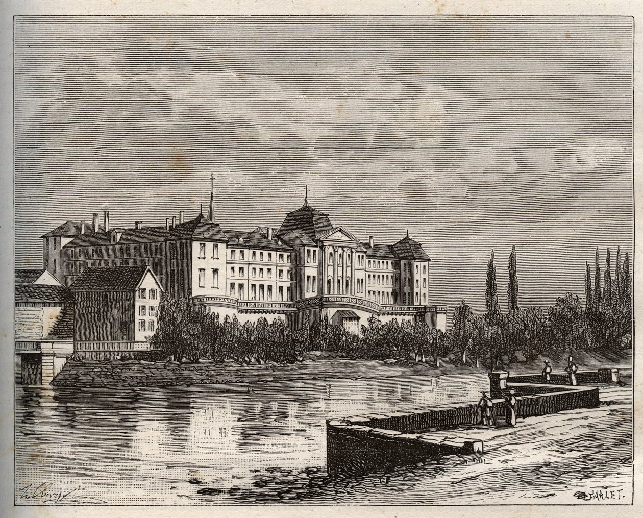 Commercy - La Meuse (55), Lorraine, France - 在V.A. Malt-Brown的 "La France illustree: geographie, histoire, administration statistique "中的雕刻，1884年。 作者 法语学校