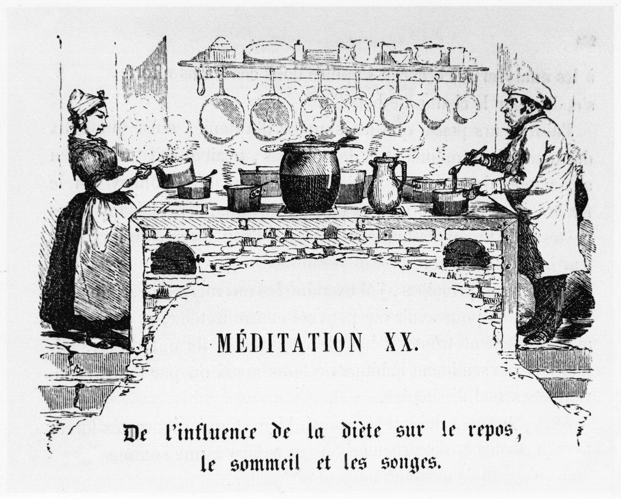 烹饪，插图来自La Physiologie du Gout，ou Meditations de Gastronomie by Anthelme Brillat-Savarin（1755-1826） 作者 法语学校