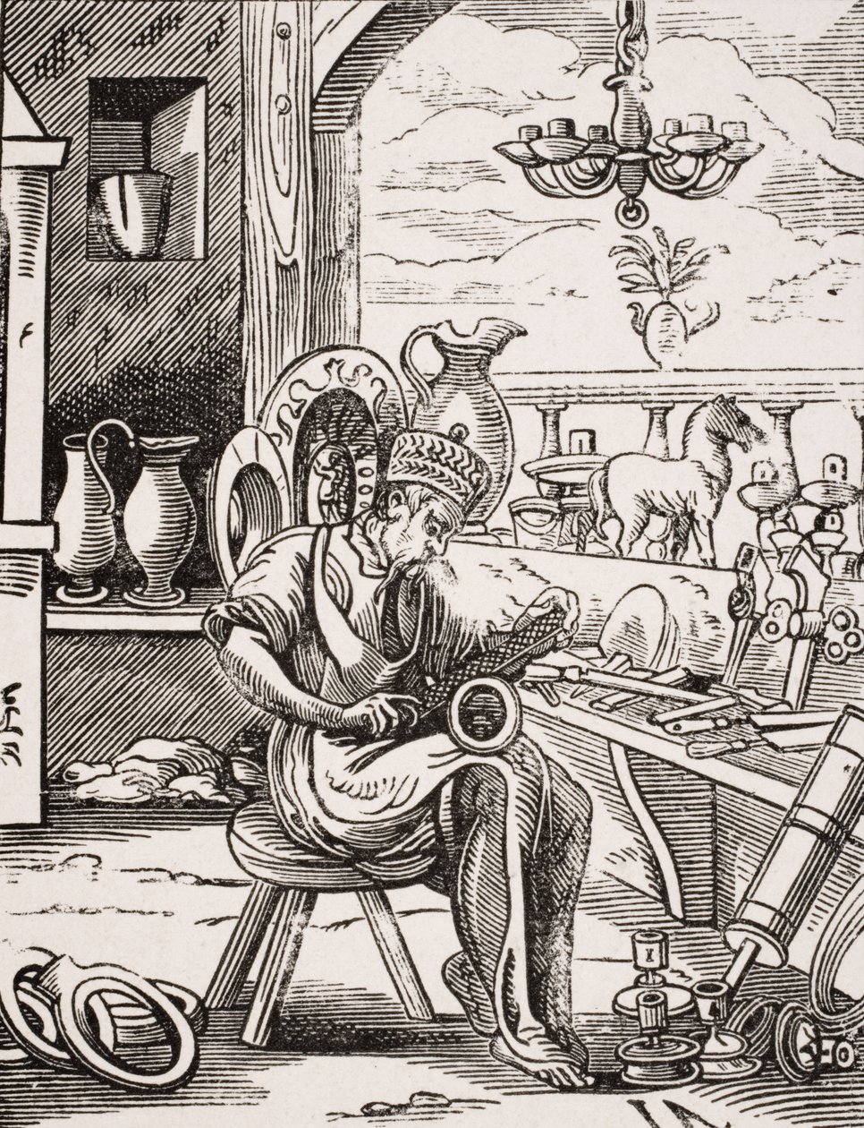 柯斯史密斯，Jost Amman（1539-91）在“Le Moyen Age et La Renaissance”中由Paul Lacroix（1806-84）复制木刻，发表于1847年（版画） 作者 法语学校