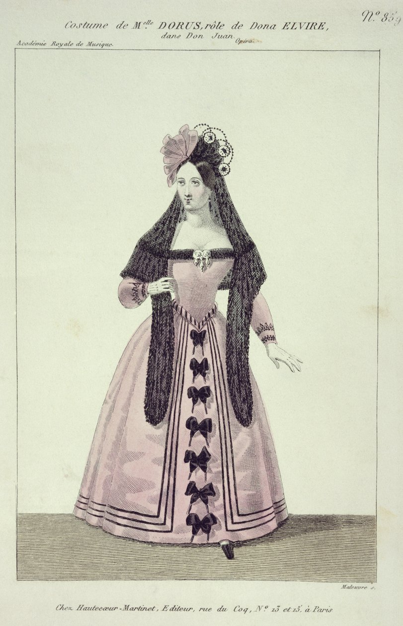 Mademoiselle Dorus饰演Donna Elvira饰演Don Giovanni的作品，由Maleuvre雕刻，由Hautecoeur-Martinet印制 作者 法语学校