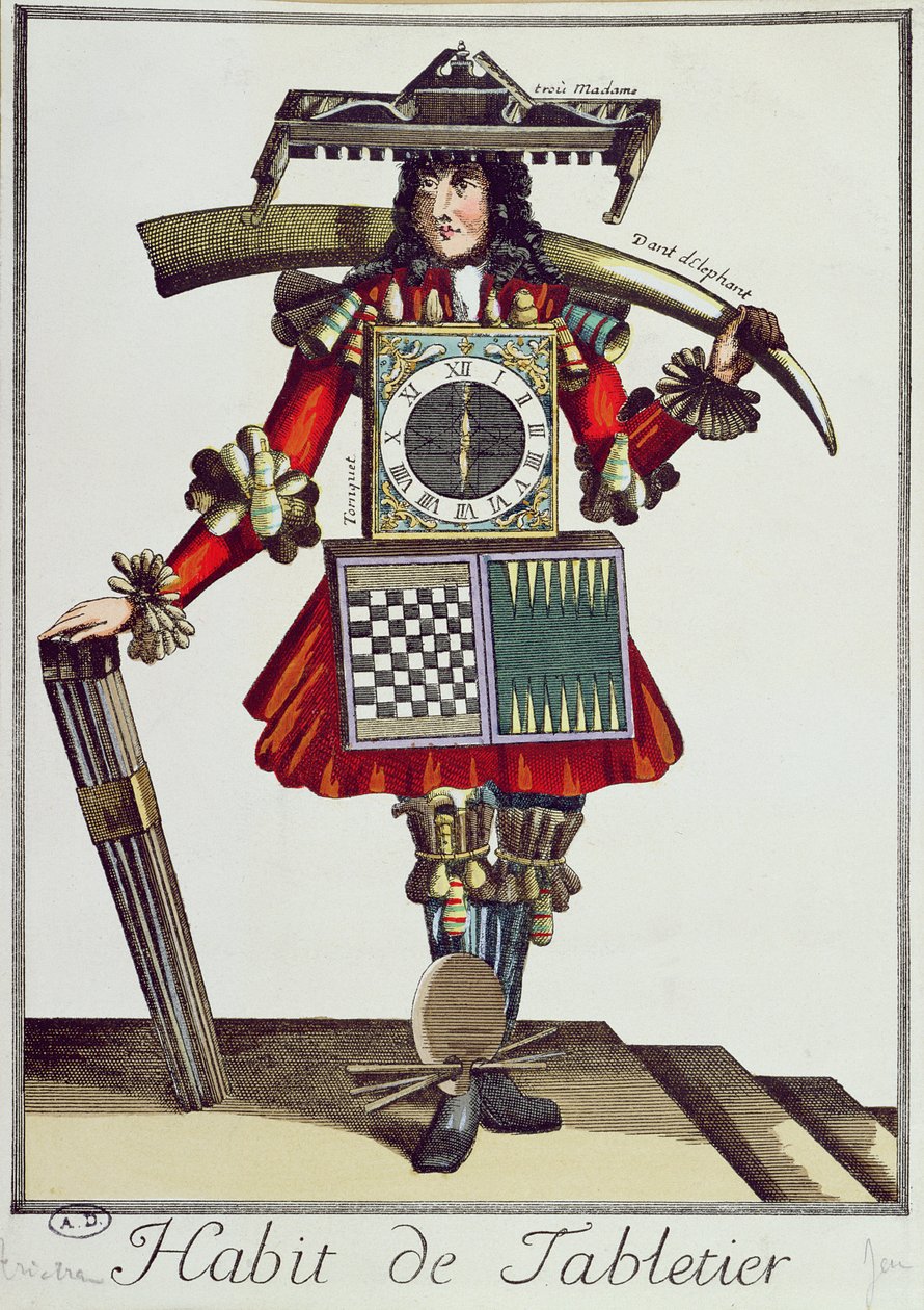 平板电脑的服装，c.1700 作者 法语学校