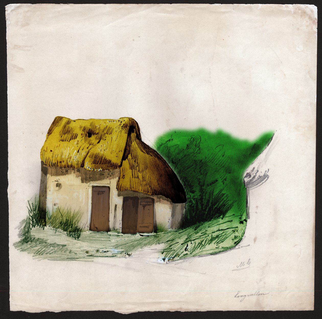 Cottage in France. (Drawing, ca. 1830) 作者 法语学校
