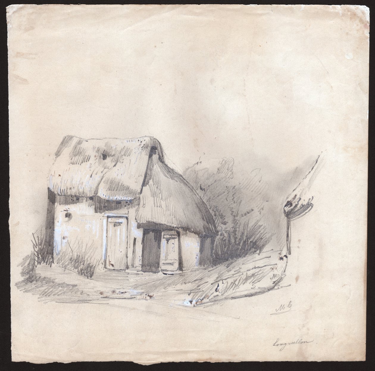 法国的小屋。(绘图，约1830年) 作者 法语学校