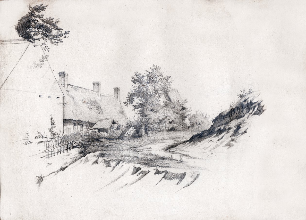 Cottage in France. (drawing, circa 1850) 作者 法语学校