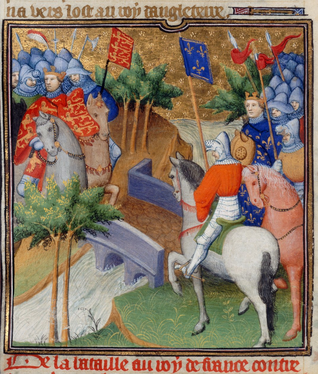 Cotton Nero E. II pt.2, f.40v England and France at War, illustration from 