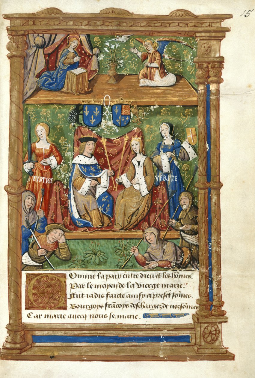 Cotton Vespasian B. II, f.15 皇家宫殿的盛会 作者 法语学校