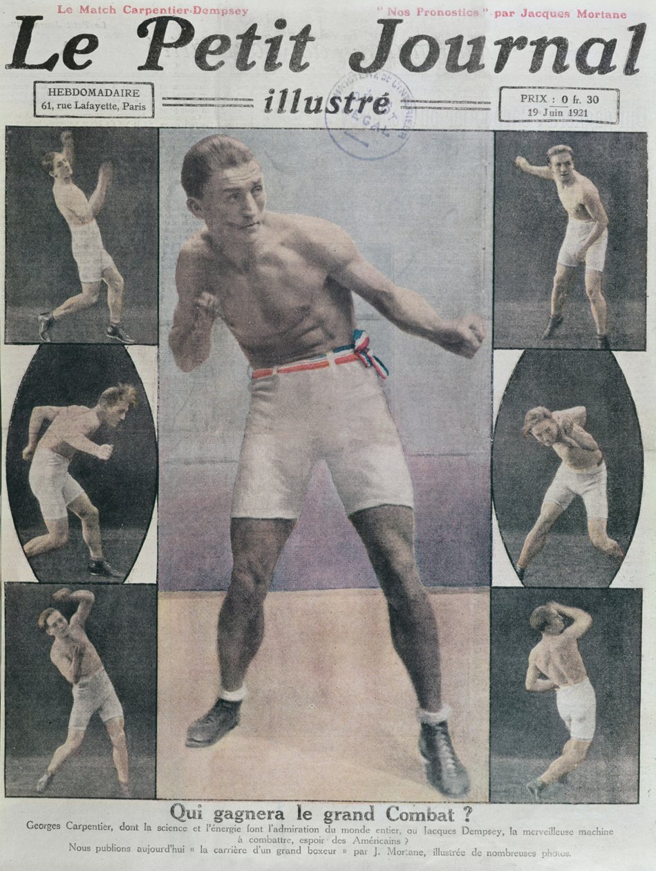 Le Petit Journal的封面，介绍Carpentier和Dempsey之间的战斗，1921年 作者 法语学校