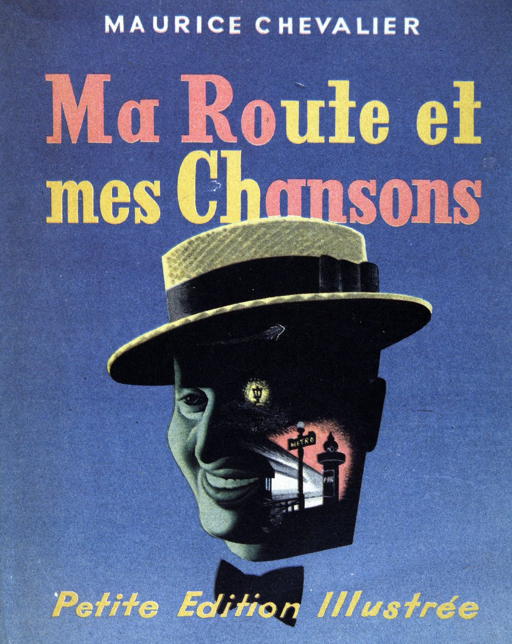 Maurice Chevalier 的“我的路线和我的歌曲”一书封面 作者 法语学校