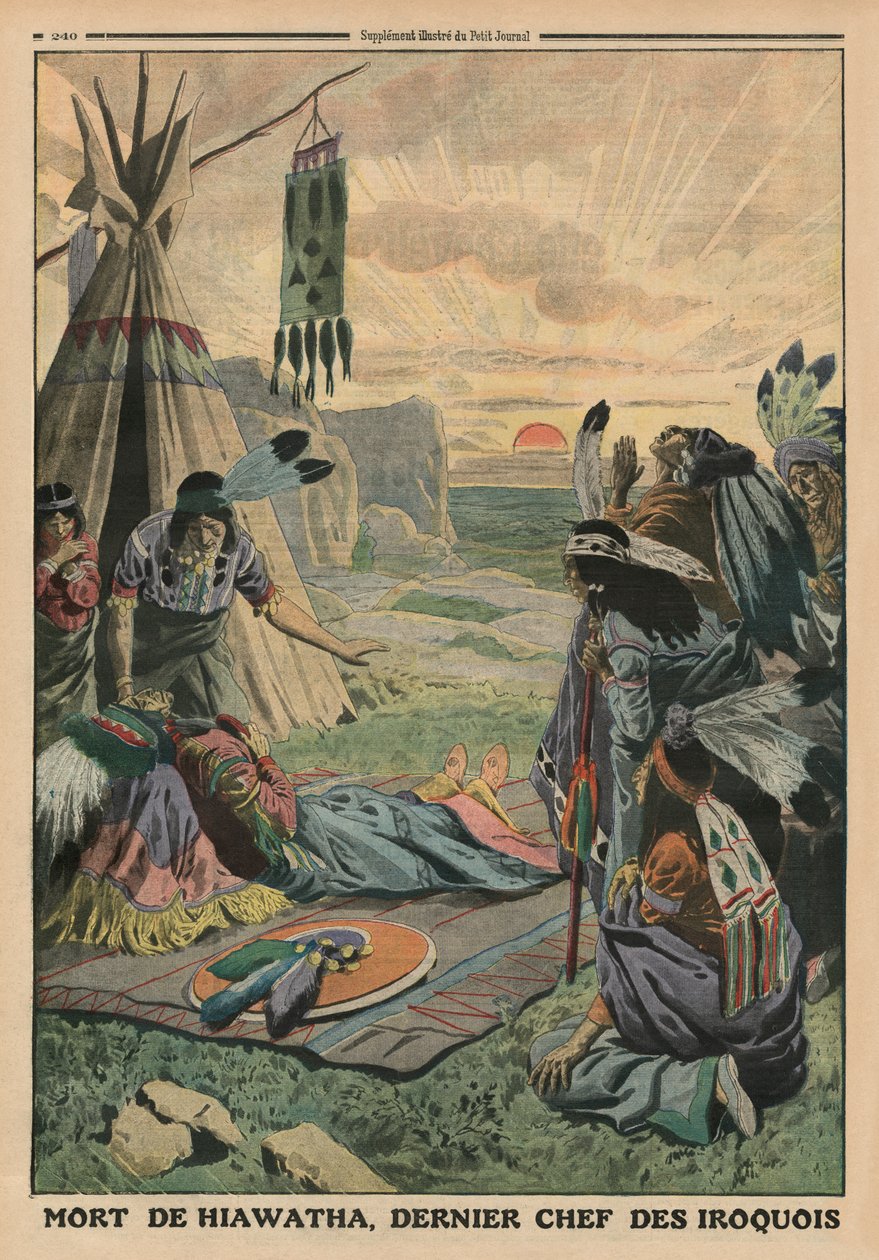 Hiawatha的死亡，&39;Le Petit Journal&39;的封底插图，补充illustre，1913年7月27日 作者 法语学校