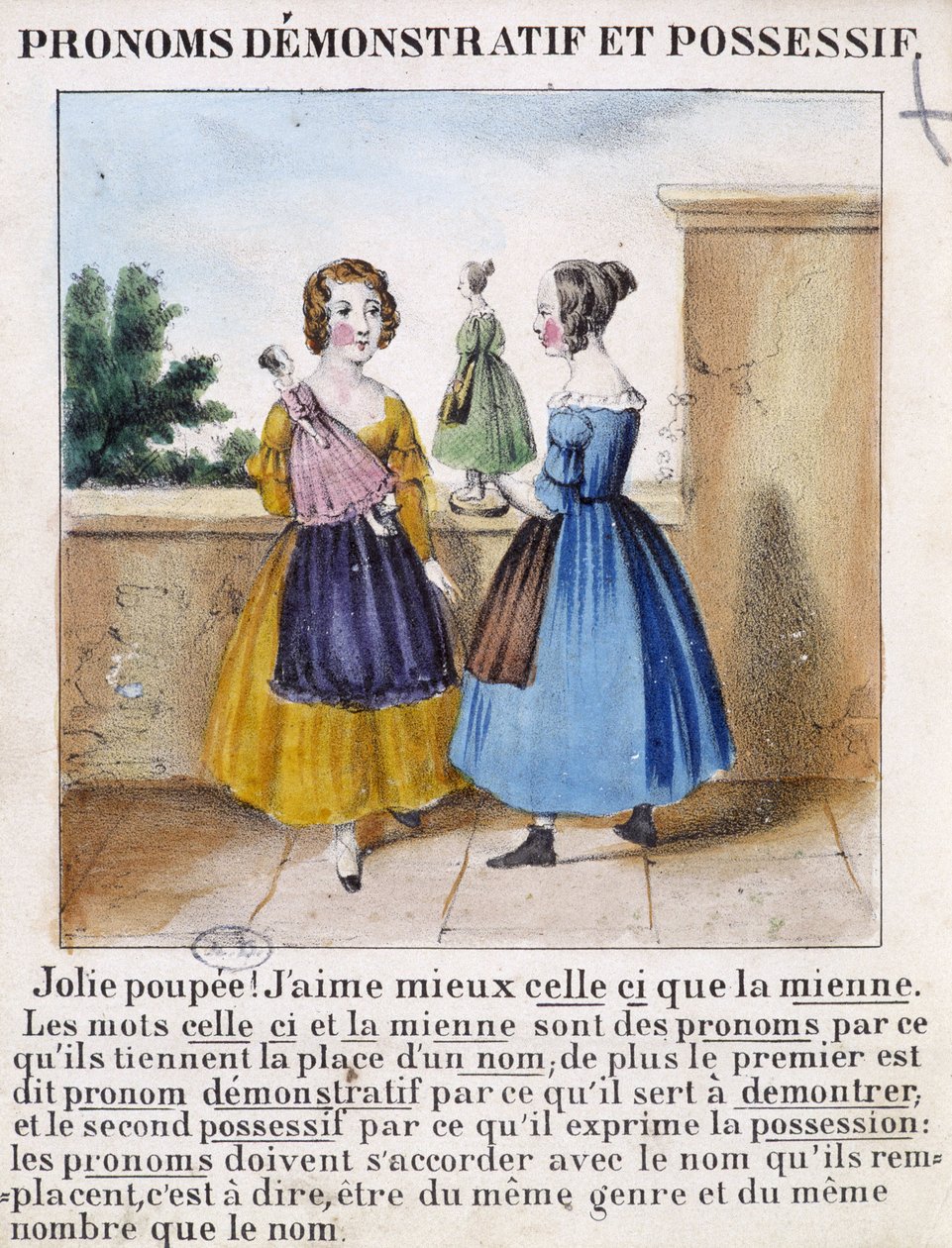 指示代词和所有格代词（2 个玩洋娃娃的女孩）——在“”La grammaire en images”中 作者 法语学校