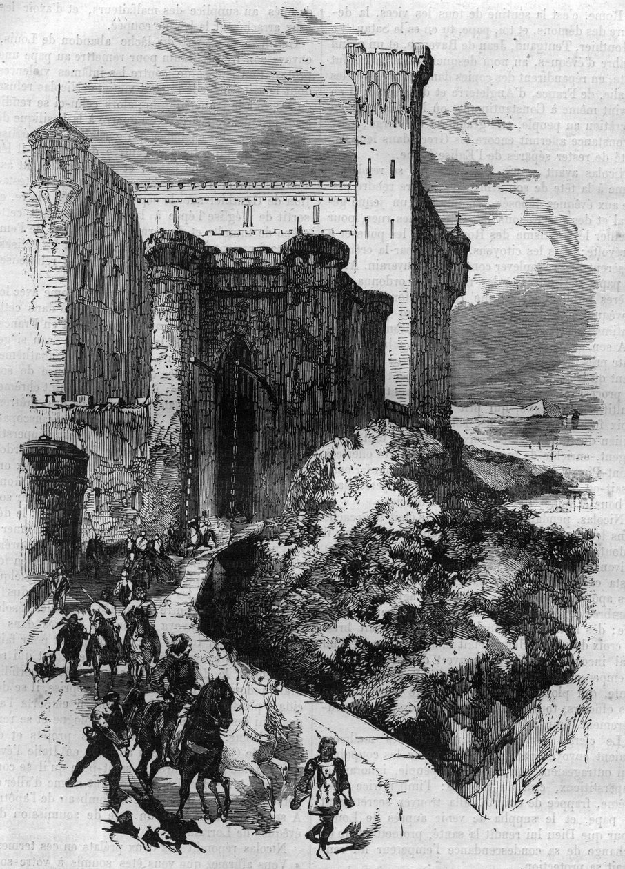 Departing from Louis I called the Pious or the Debonnaire (778-840) for Rome. Engraving in “Histoire des papes-kings-queens-et-empereurs a travers les centuries”” by Maurice Lachatre 作者 法语学校