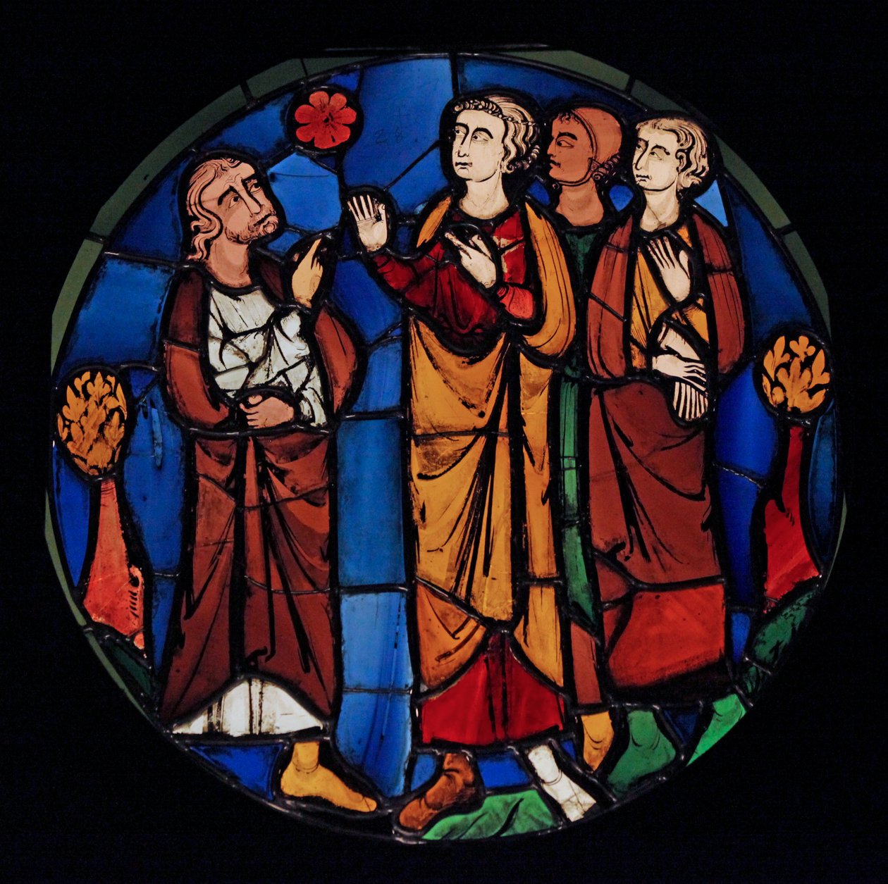 描绘约伯和他的儿子，前Ste Chapelle（Bay D，Judith窗口） 作者 法语学校