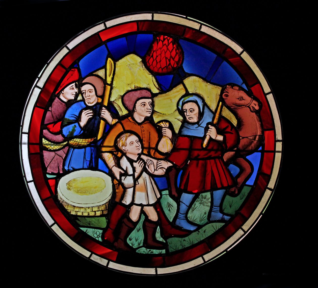描绘约瑟夫被他的兄弟出售，前身为Ste Chapelle，Bay N. 作者 法语学校