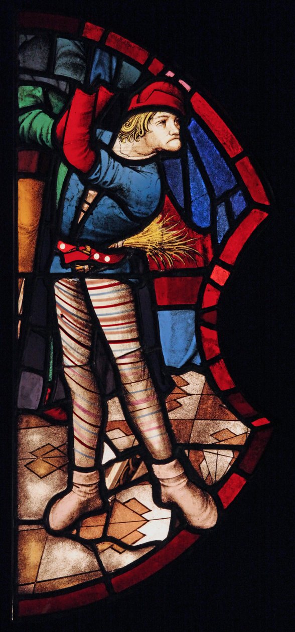 描绘一个折磨者;最初来自St Chapelle，它在c.1500中引入;这是威尼斯玻璃的一个很好的例子 作者 法语学校