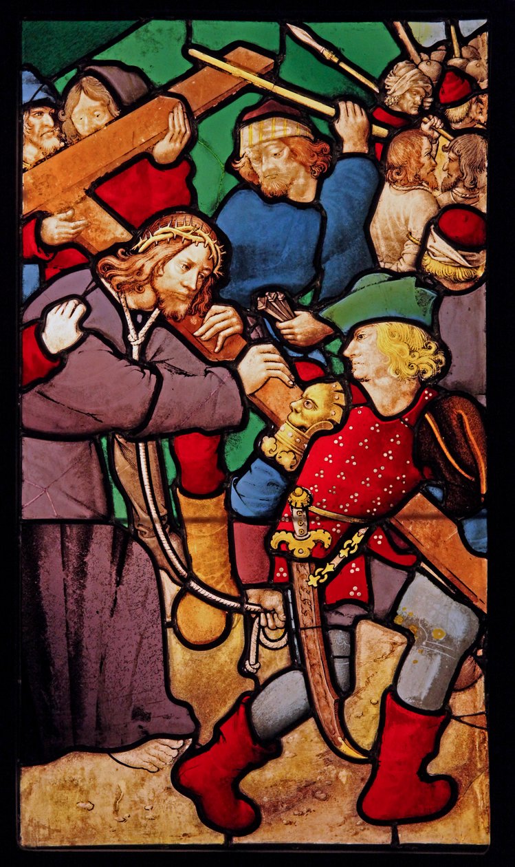 描绘Via Crucis;在Cluny酒店的前Chapelle 作者 法语学校