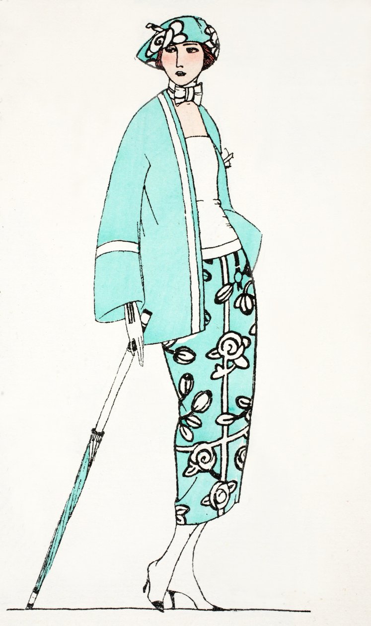 设计日间连衣裙c 1919（pochoir print） 作者 法语学校