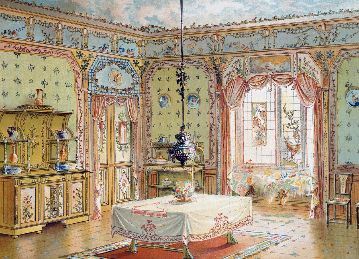 餐厅设计来自杂志《La Decoration interieure》（家居装饰）。 作者 法语学校
