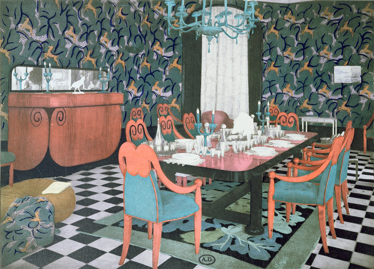 餐厅由Atelier Martine设计，1924年 作者 法语学校