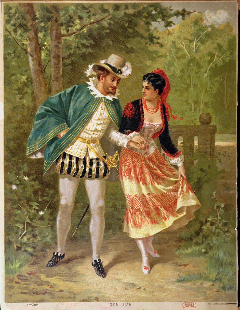 Don Juan，1879年沃尔夫冈·阿马德乌斯·莫扎特（1756-91）演绎歌剧“唐·乔瓦尼”的场景 作者 法语学校