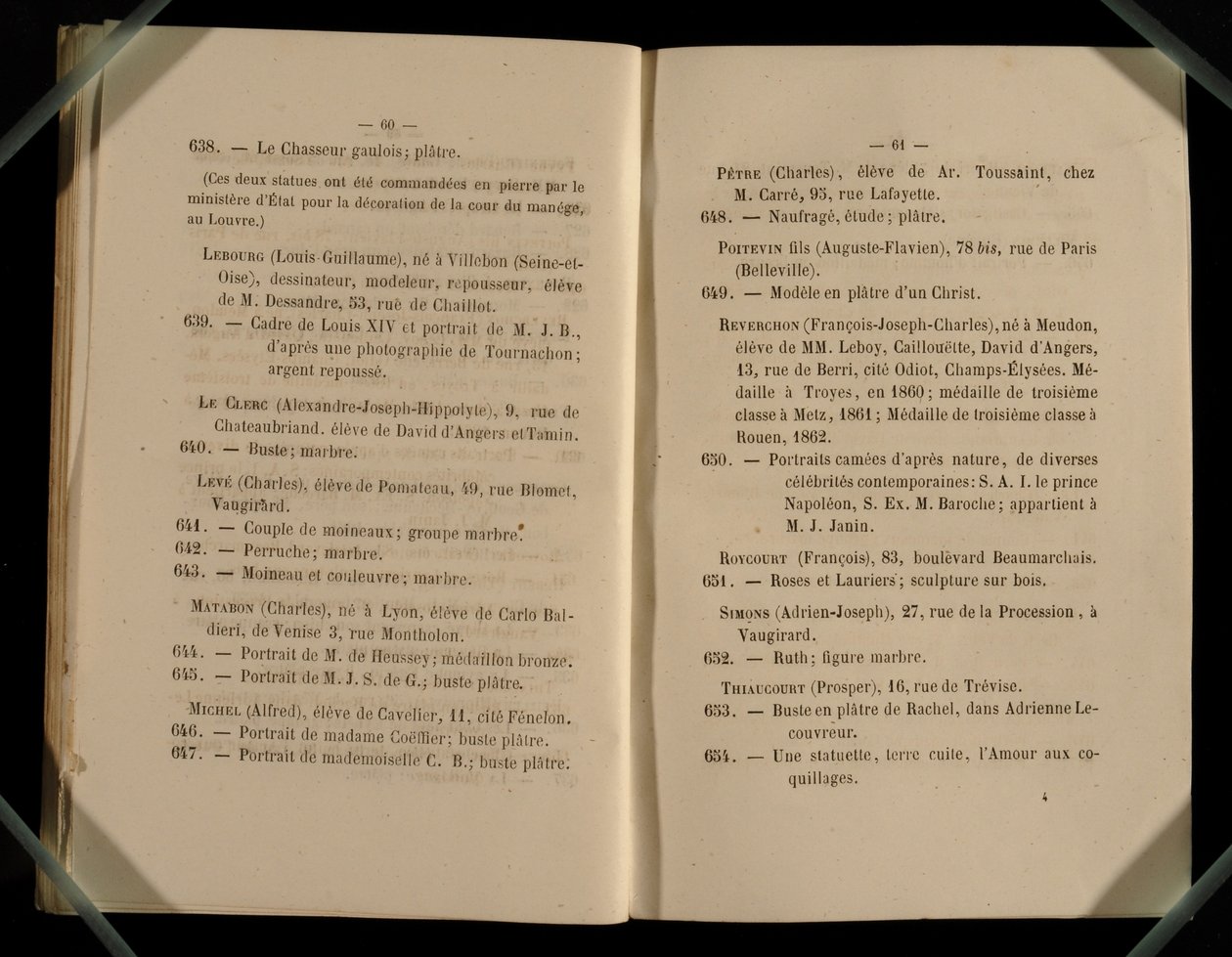 双重页面来自沙龙des Refuses，1863年 作者 法语学校