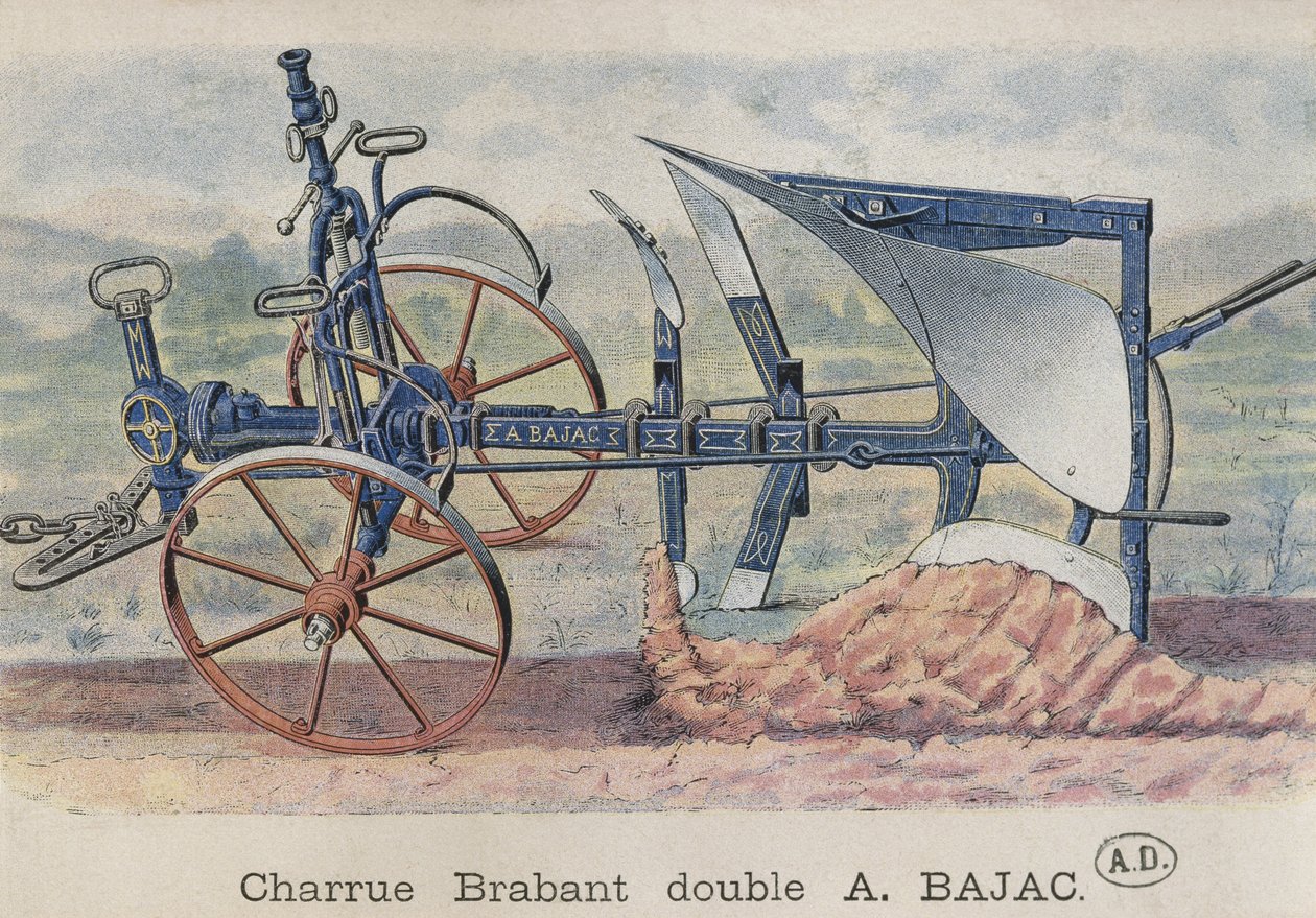 由Antoine Bajac发明的双犁Brabant，c.1900 作者 法语学校