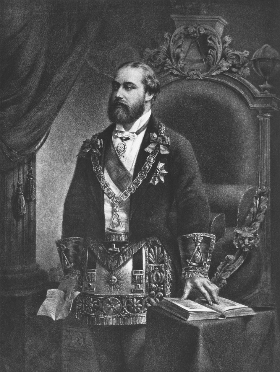爱德华（1841-1910）威尔士亲王，后来爱德华七世，1884年作为共济会的大师 作者 法语学校
