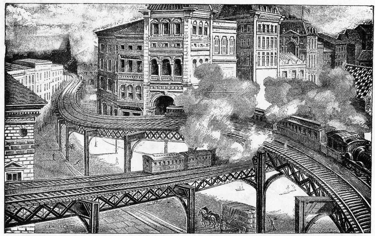1893年纽约高架铁路 作者 法语学校