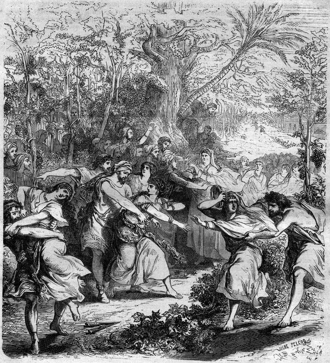 1078年至1081年的拜占庭皇帝尼科霍鲁斯三世-博塔尼茨（1001-1081）让人绑架了这些年轻的男孩和女孩。Maurice Lachatre的 "Histoire des Papes-Rois-Queen and Empereurs a travers les centuries "中的雕刻。 作者 法语学校
