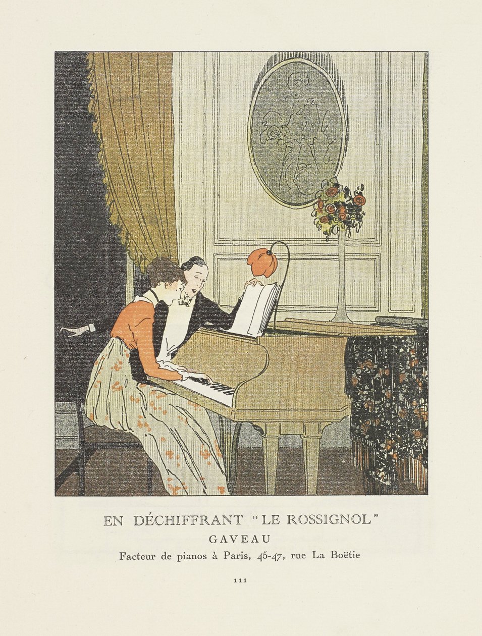 La Gazette du Bon Ton酒吧的广告“解密” Le Rossignol。 1914年 作者 法语学校