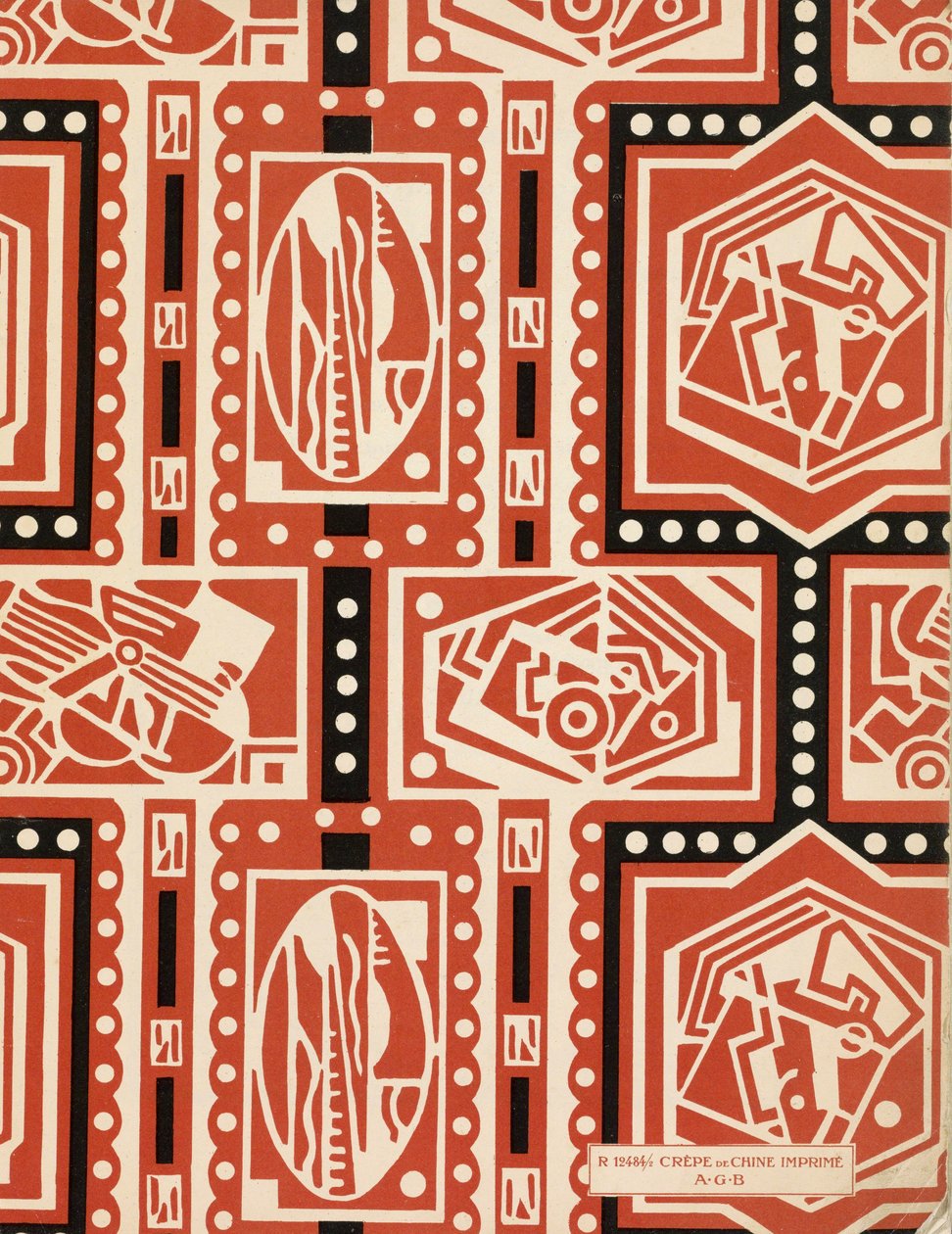 约 20 世纪 20 年代波特艺术（pochoir print）的封底纸 作者 法语学校
