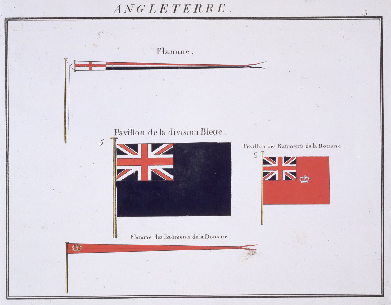 英国国旗，来自法国的旗帜书，1819年 作者 法语学校