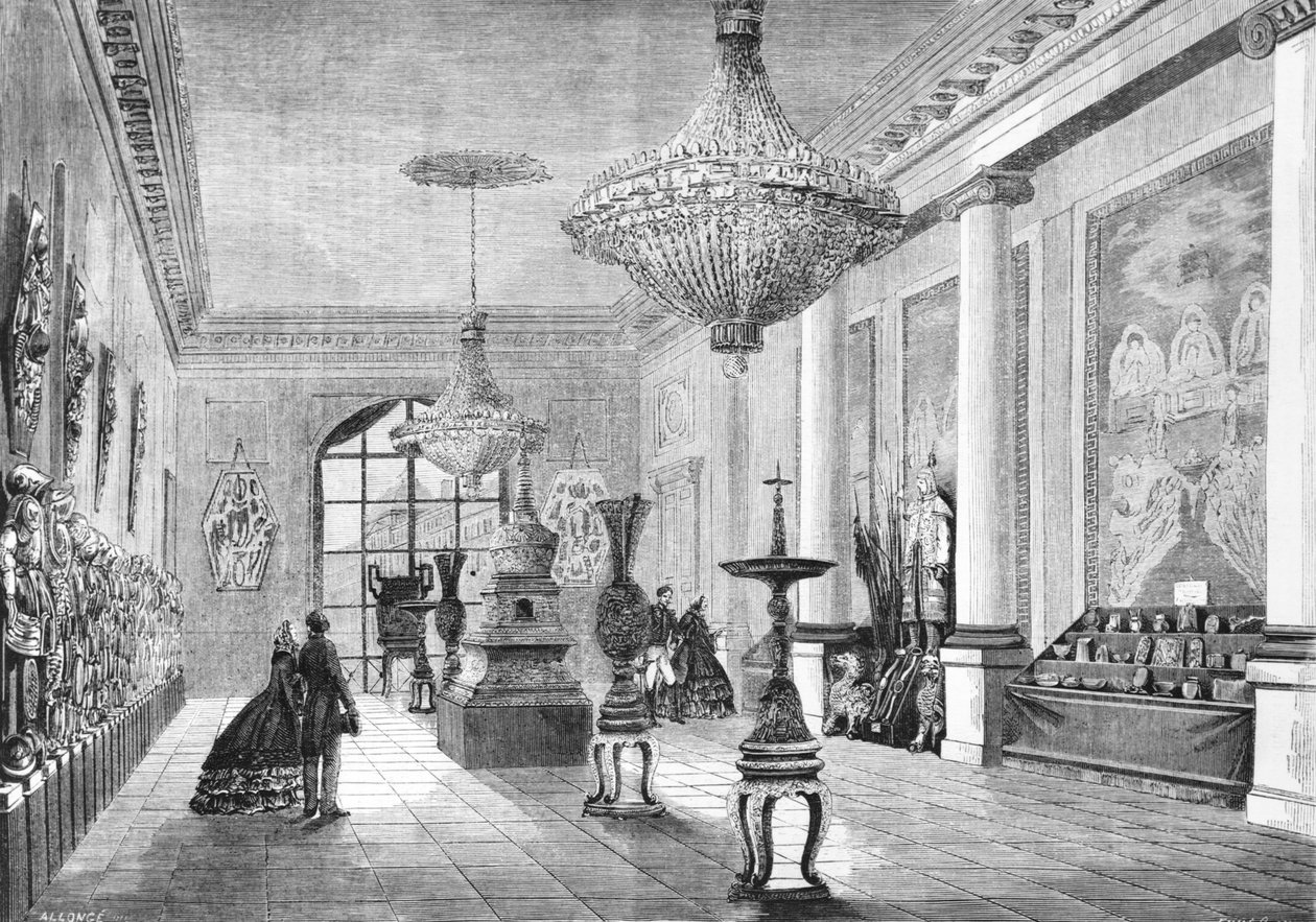 1861年Le Monde Illustre的插图展示了远征军给予皇帝的中国好奇心 作者 法语学校