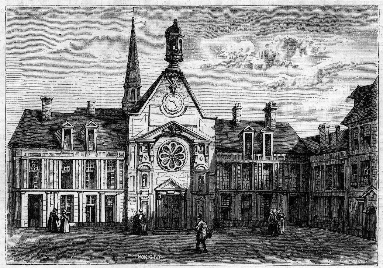 不治之症妇女医院的外观，建于 1634 年至 1757 年之间，并于 1861 年修复。也称为 Laennec 医院。 巴黎 作者 法语学校