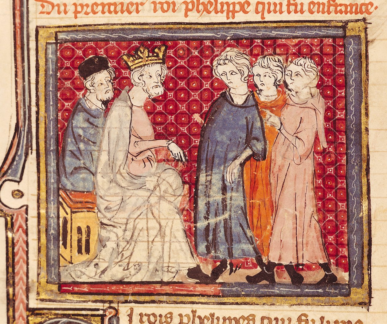 F.204v King Philip I（1053-1108），Great Chronicles of France，1375-79 作者 法语学校
