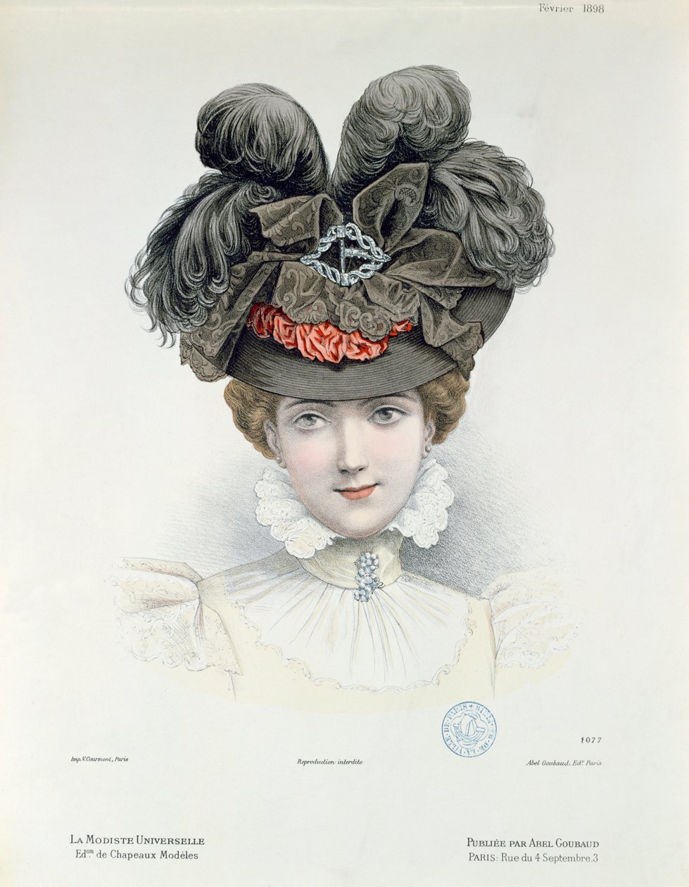 时尚板材来自La Modiste Universelle，1898年2月 作者 法语学校