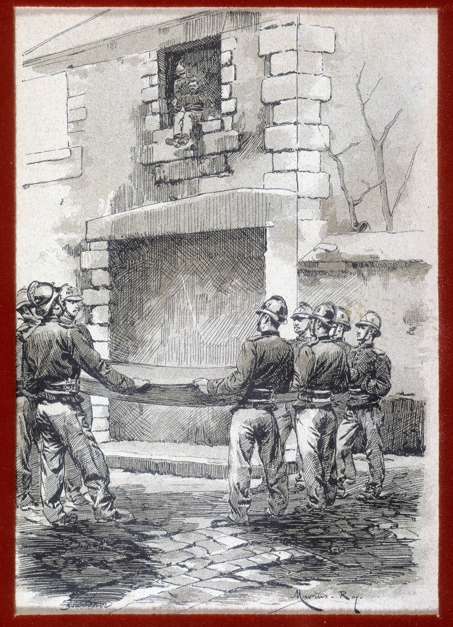 消防员，La couverture de sauvetage, n.d. 首次亮相 19世纪。 作者 法语学校