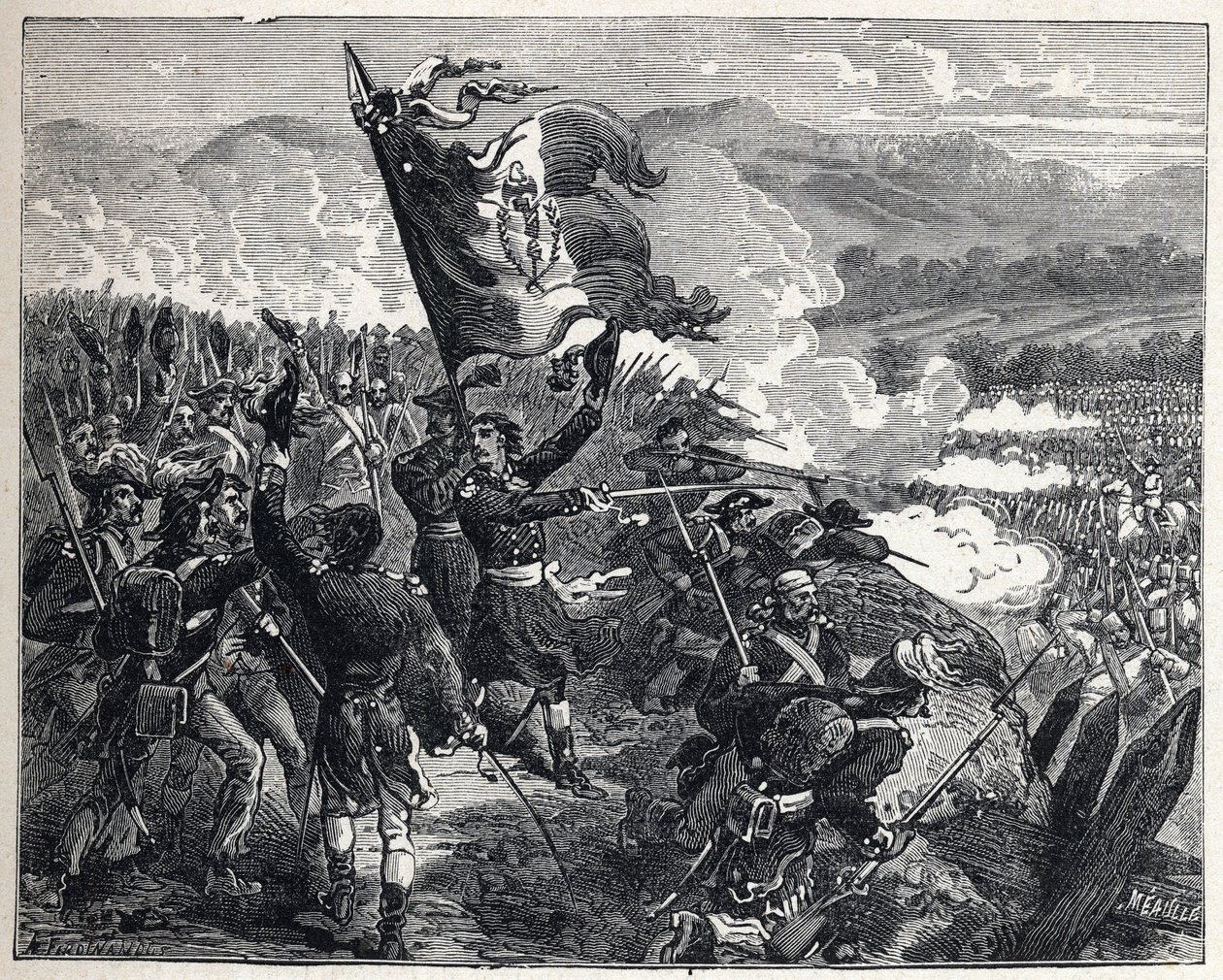 第一次联军。安托万-纪尧姆（Antoine-Guillaume）-兰庞上校（1759-1842）在4月12日的蒙特诺特战役中 作者 法语学校