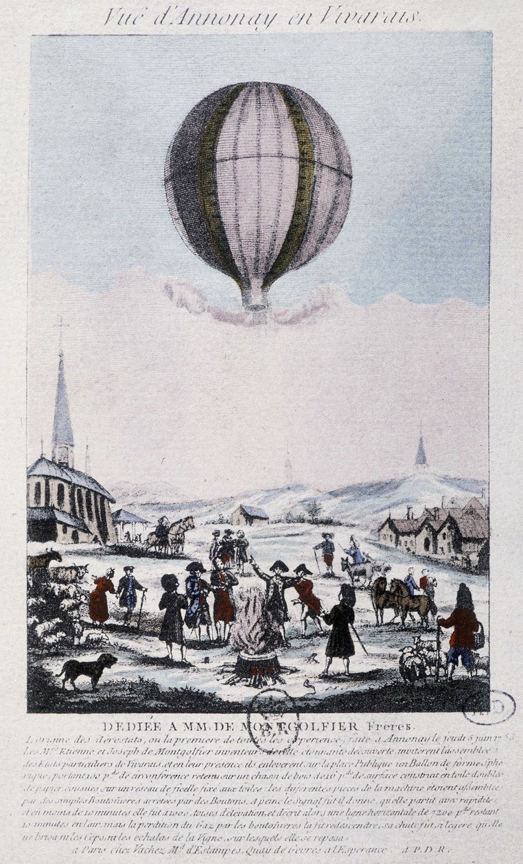 First flight to Annonay of the Montgolfiers brothers in 1783 作者 法语学校