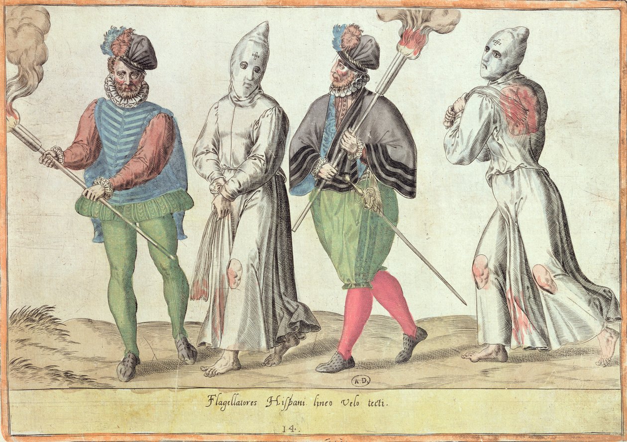 西班牙的Flagellants 作者 法语学校