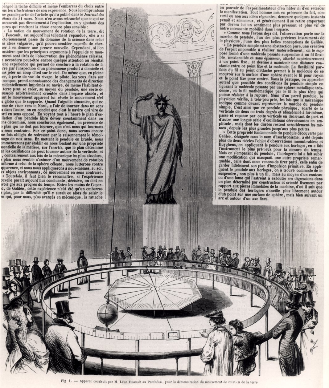 Foucaults Pendulum在巴黎万神殿，c.1852 作者 法语学校