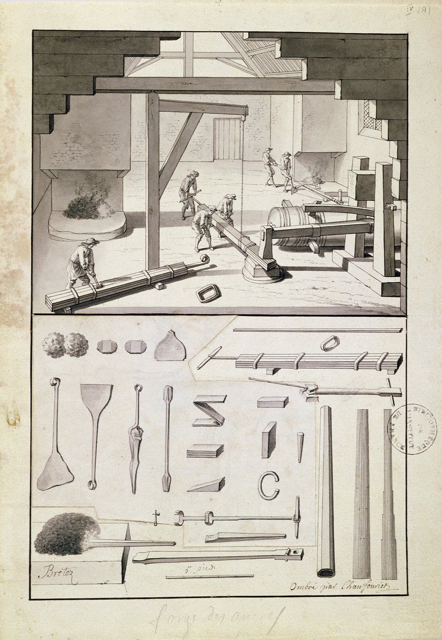 铸造，由L. Simonneau为描述des ArtsetMétiers画，为Dedot启发了Encyclopédie 作者 法语学校