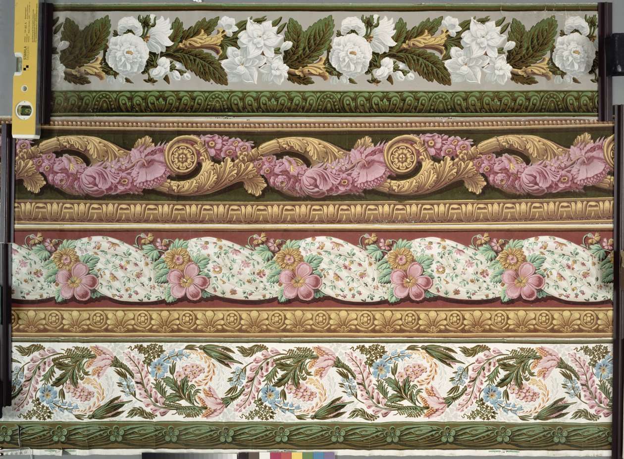 四个壁纸边框设计，约。 1820年至1835年， 作者 法语学校