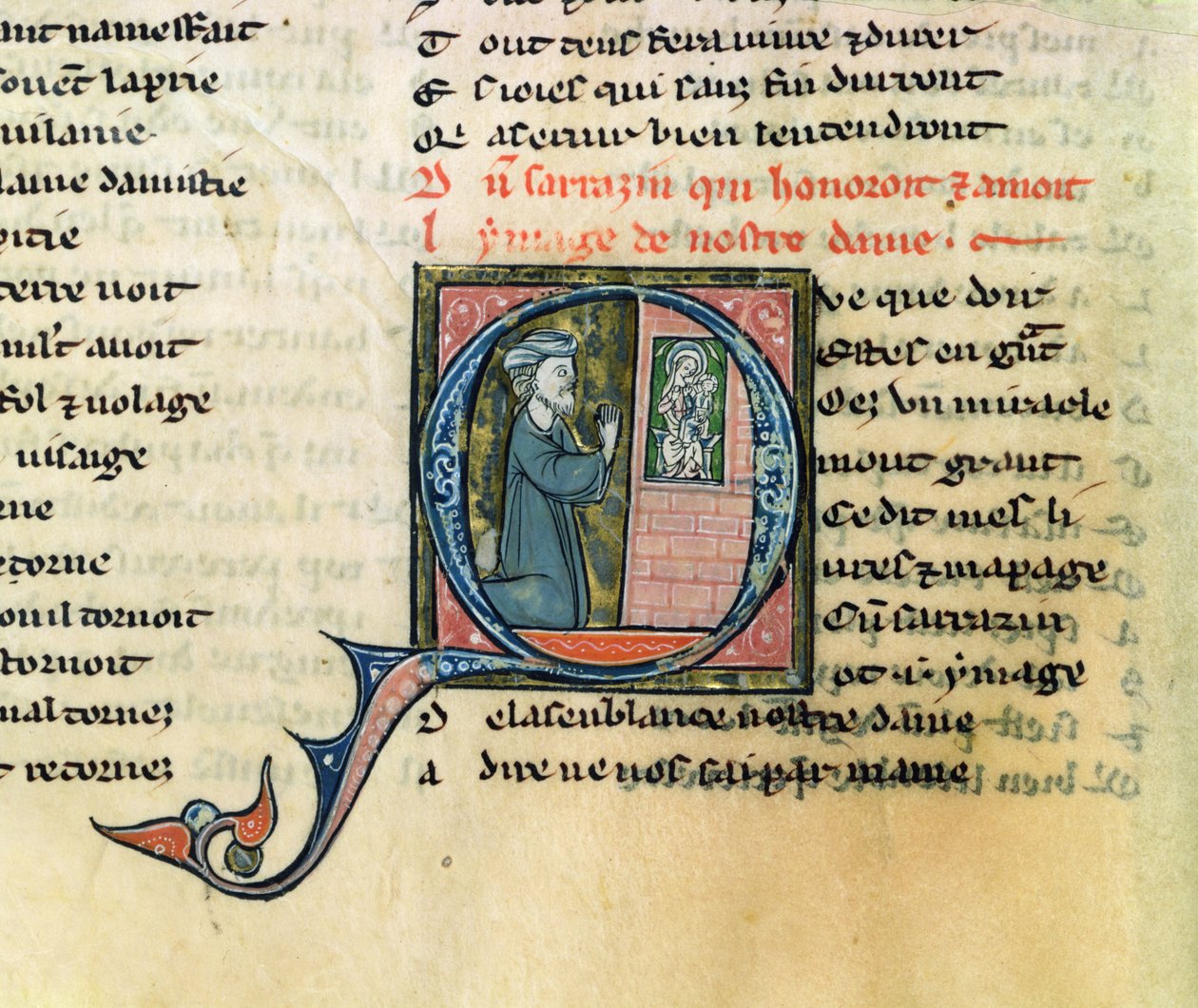 Fr.1533 f.100v Saracen由La Vie Nostre Dame以圣母的形象转换 作者 法语学校