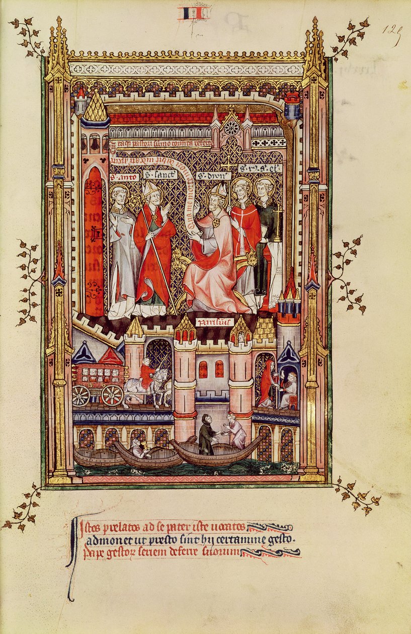 Fr 2091 fr.125 St. Saintin和St. Antonin被敦促撰写圣丹尼斯生活的故事，来自Vie de St. Denis，1317 作者 法语学校