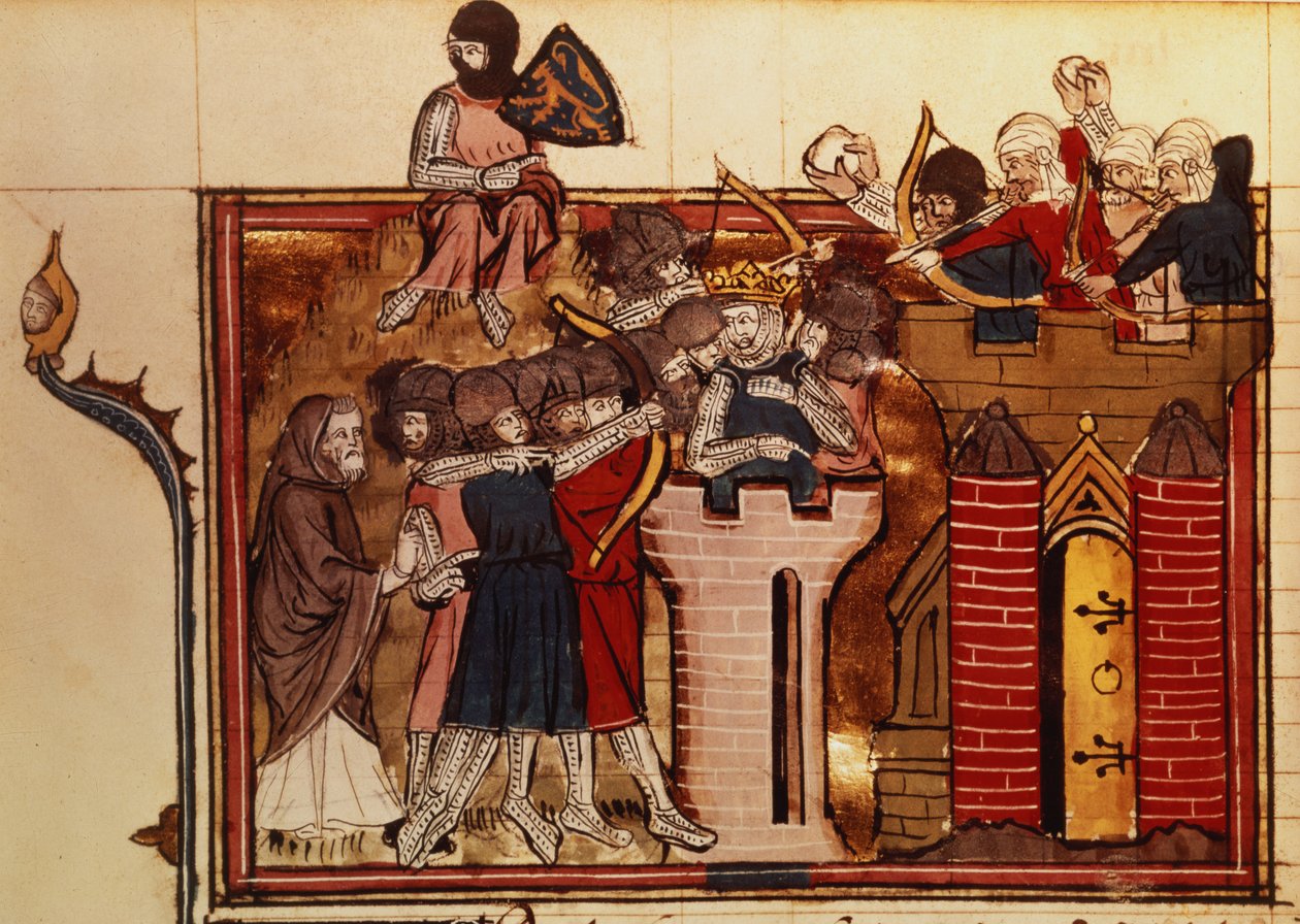 Fr 22495 f.69v 1099年十字军对耶路撒冷的攻击，来自Le Roman de Godefroi de Bouillon 作者 法语学校