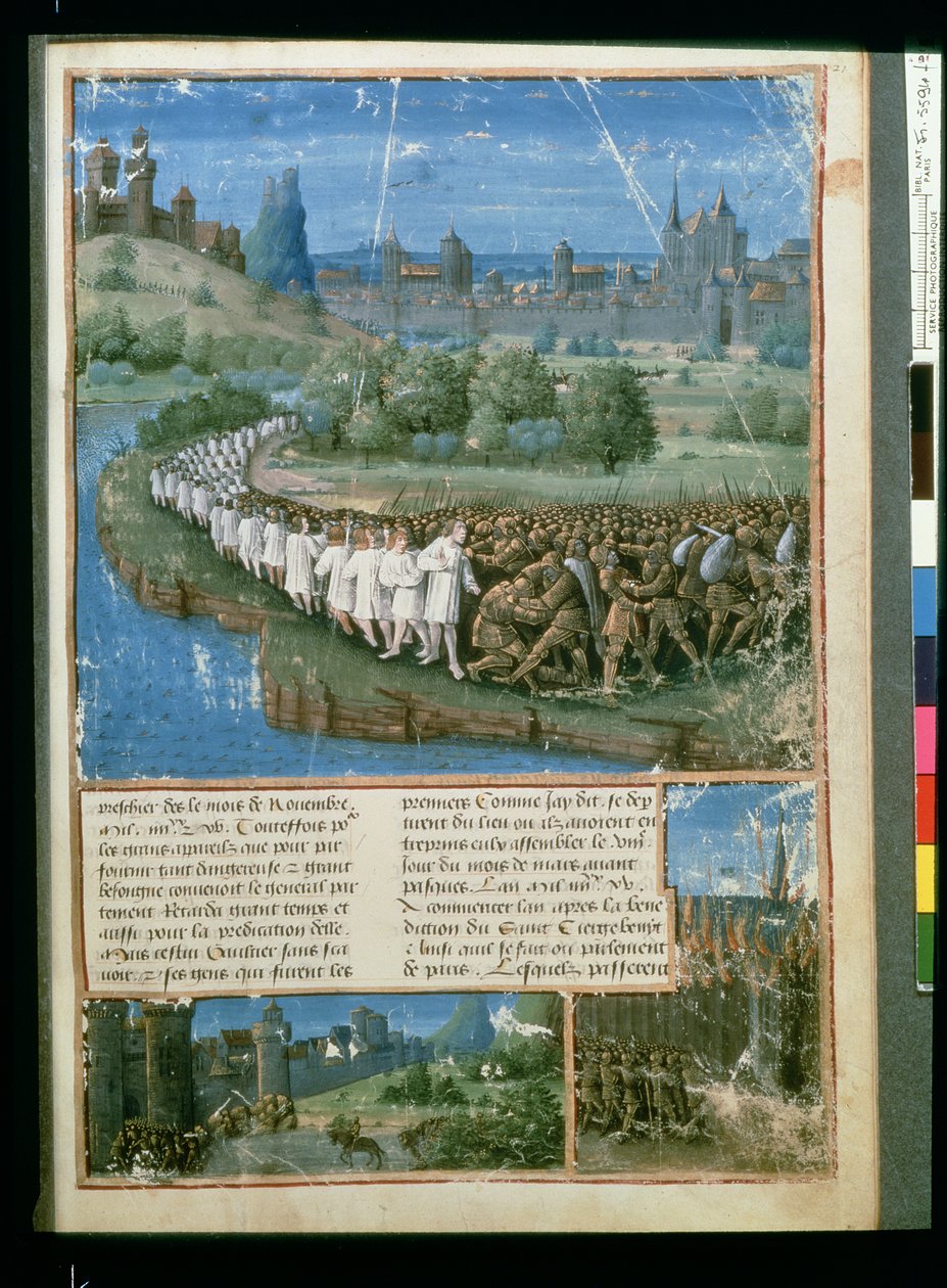 Fr 5594 f.19隐士彼得的第一次十字军东征，来自Passages，由Sebastien Mamerot撰写的故事，c.1490 作者 法语学校