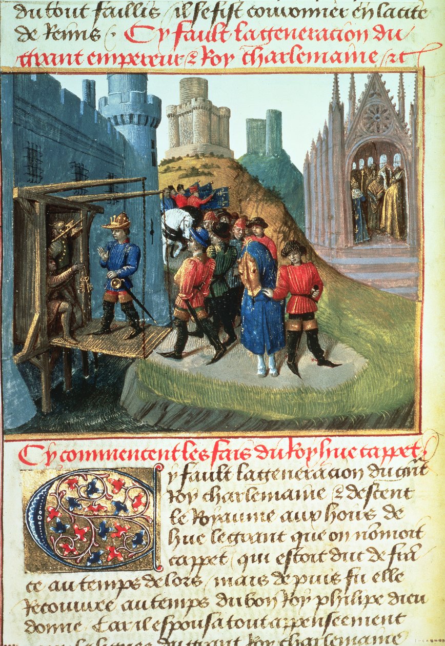 Fr 6465 f.165v Hugues Capet，法国公爵和主教Asselin 作者 法语学校